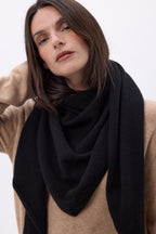 Bufanda bandana oversize triangular lisa Amel - Negro - Mujer