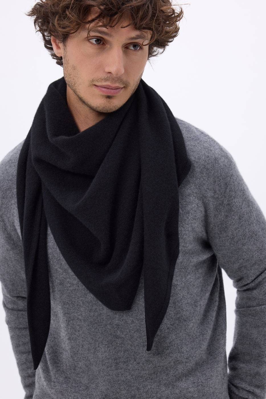 Echarpe Bandana Oversize Triangle Unie Amel - Noir - Homme