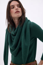 Echarpe Bandana Oversize Triangle Unie Amel - Vert Bouteille - Femme