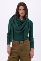 Echarpe Bandana Oversize Triangle Unie Amel - Vert Bouteille - Femme