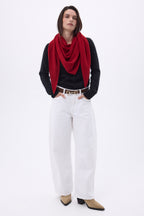 Echarpe Bandana Oversize Triangle Unie Amel - Coulis - Femme