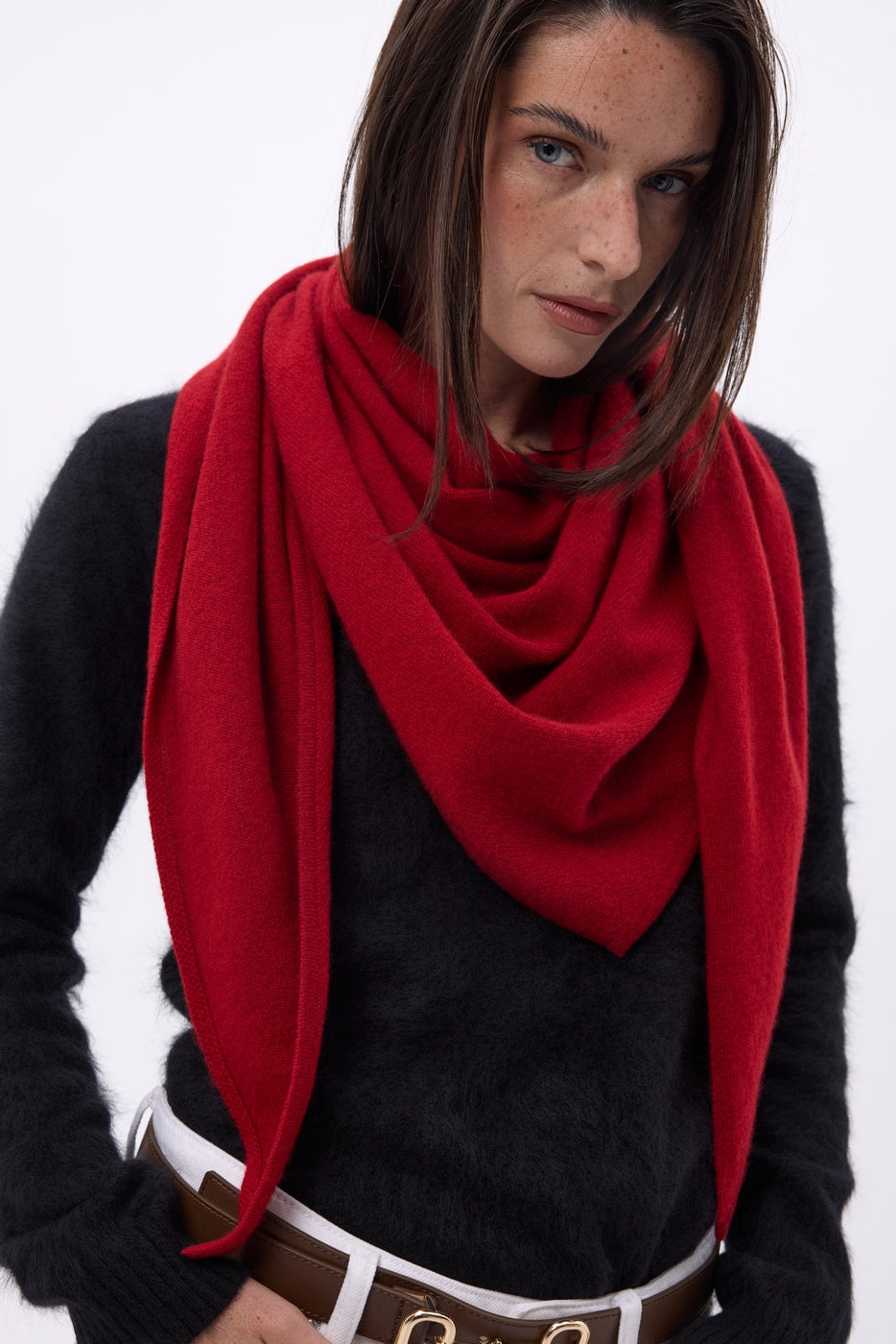 Echarpe Bandana Oversize Triangle Unie Amel - Coulis - Femme
