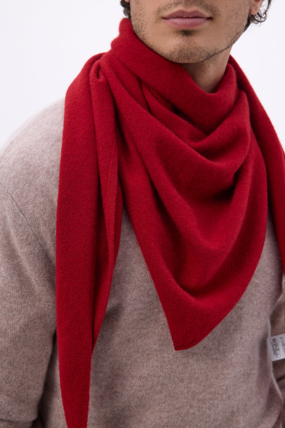 Echarpe Bandana Oversize Triangle Unie Amel - Coulis - Homme