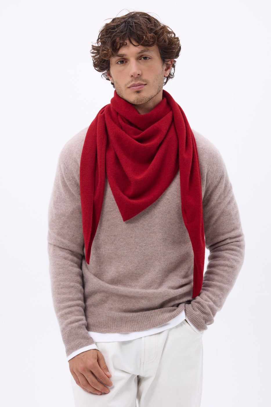 Echarpe Bandana Oversize Triangle Unie Amel - Coulis - Homme