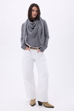 Bufanda bandana oversize triangular lisa Amel - Gris oscuro - Mujer