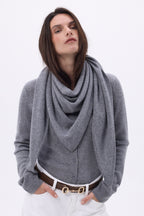 Bufanda bandana oversize triangular lisa Amel - Gris oscuro - Mujer