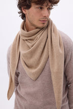 Echarpe Bandana Oversize Triangle Unie Amel - Beige Creme - Homme
