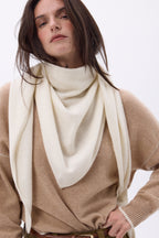 Echarpe Bandana Oversize Triangle Unie Amel - Blanc - Femme