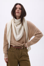 Echarpe Bandana Oversize Triangle Unie Amel - Blanc - Femme