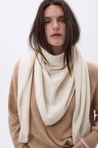 Echarpe Bandana Oversize Triangle Unie Amel - Blanc - Femme