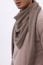 Bufanda bandana oversize triangular lisa Amel - Avellana - Hombre