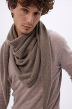 Bufanda bandana oversize triangular lisa Amel - Avellana - Hombre