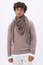 Bufanda bandana oversize triangular lisa Amel - Avellana - Hombre