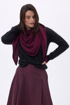 Bufanda bandana oversize triangular lisa Amel - Color vino - Mujer