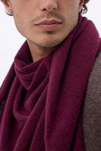 Bufanda bandana oversize triangular lisa Amel - Color vino - Hombre