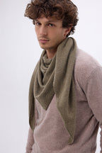 Echarpe Bandana Oversize Triangle Unie Amel - Khaki Chine - Homme