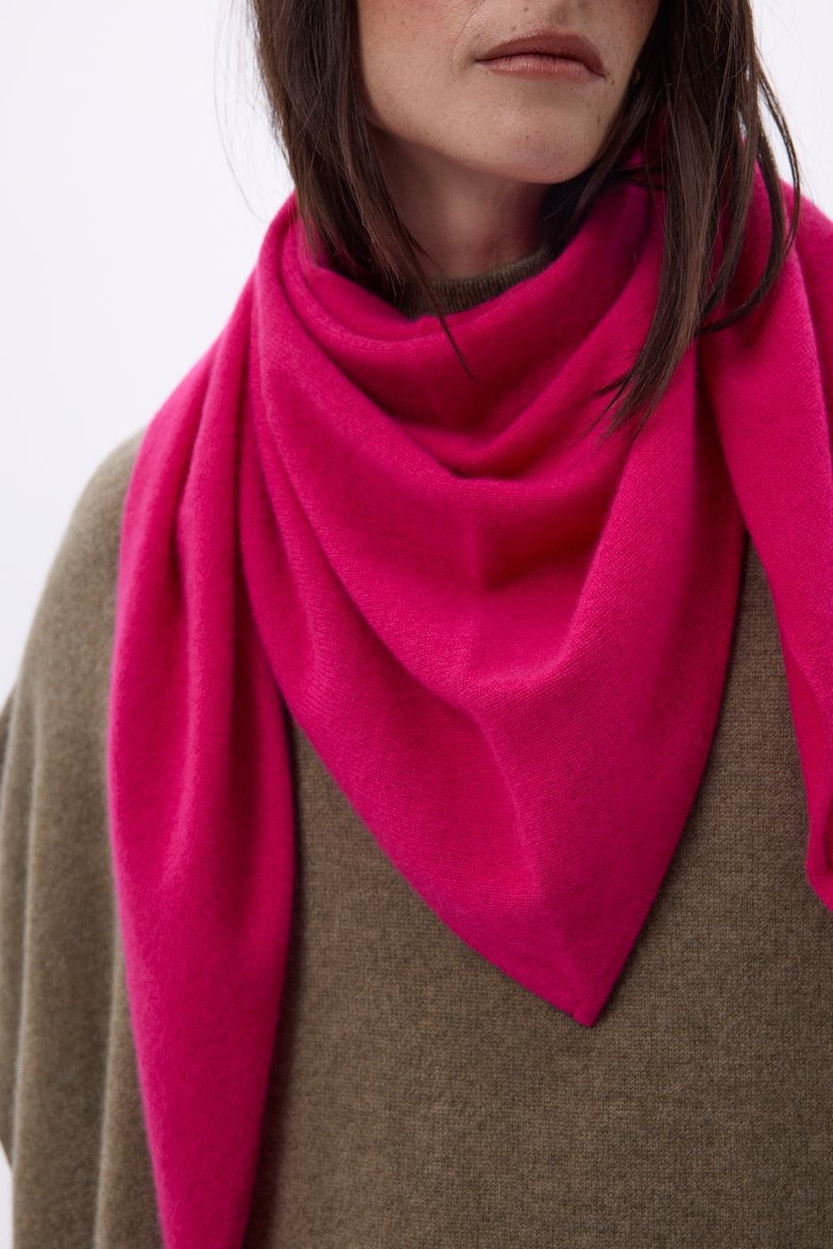 Echarpe Bandana Oversize Triangle Unie Amel - Fushia - Femme