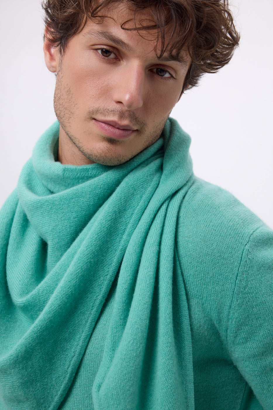 Bufanda bandana oversize triangular lisa Amel - Verde pastel - Hombre