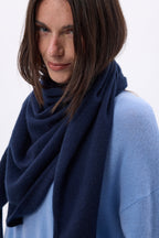 Echarpe Bandana Oversize Triangle Unie Amel - Bleu Marine - Femme