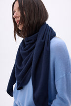 Echarpe Bandana Oversize Triangle Unie Amel - Bleu Marine - Femme