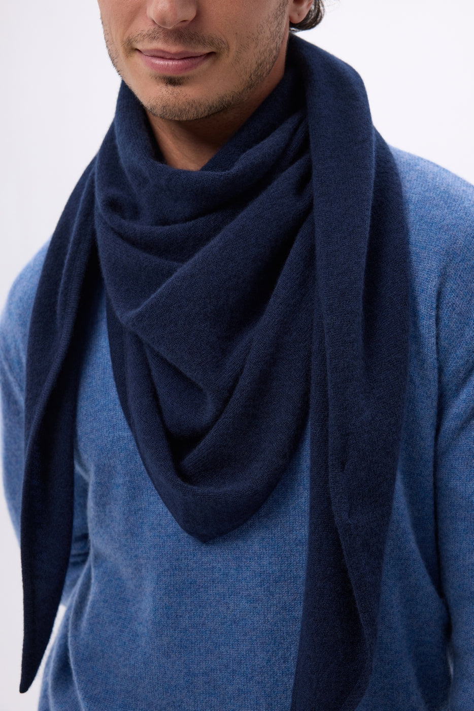 Echarpe Bandana Oversize Triangle Unie Amel - Bleu Marine - Homme