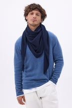 Echarpe Bandana Oversize Triangle Unie Amel - Bleu Marine - Homme