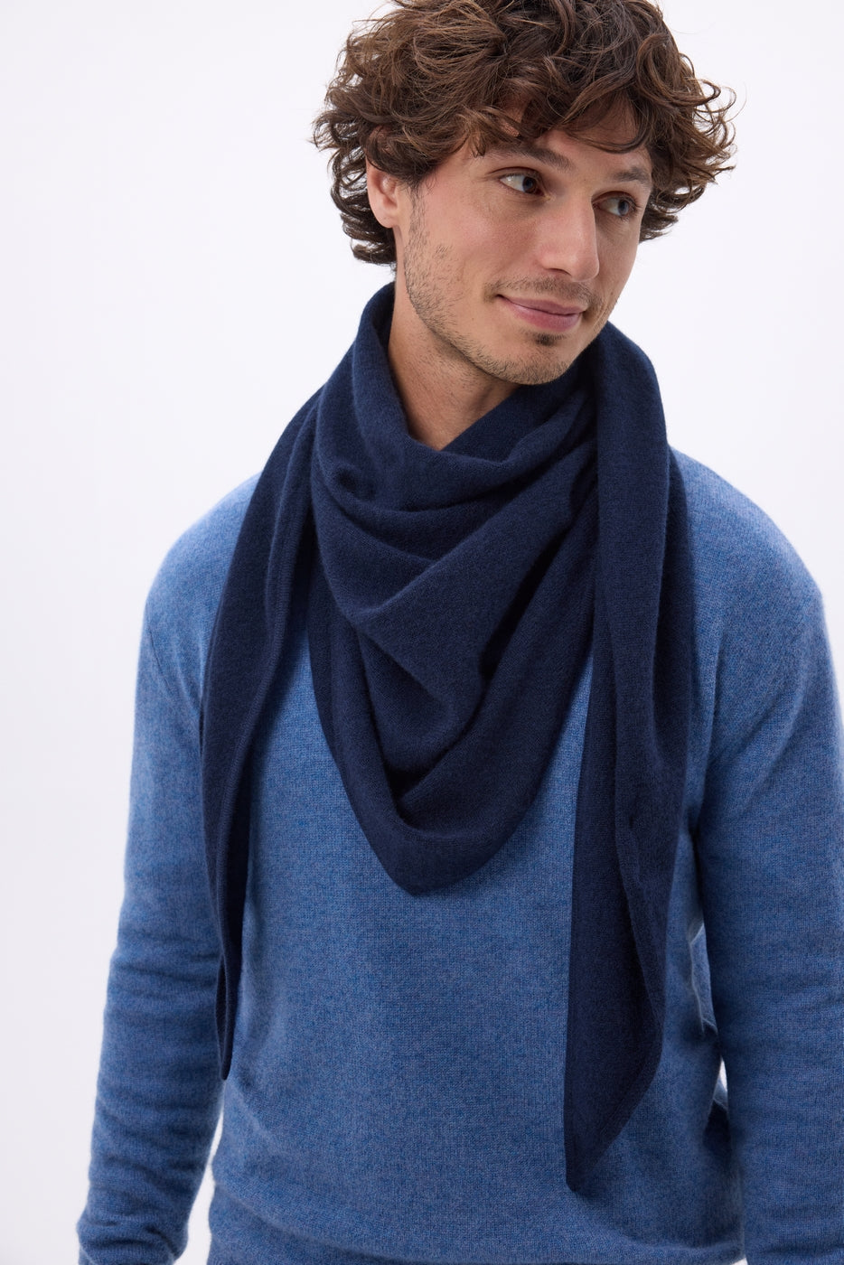 Echarpe Bandana Oversize Triangle Unie Amel - Bleu Marine - Homme