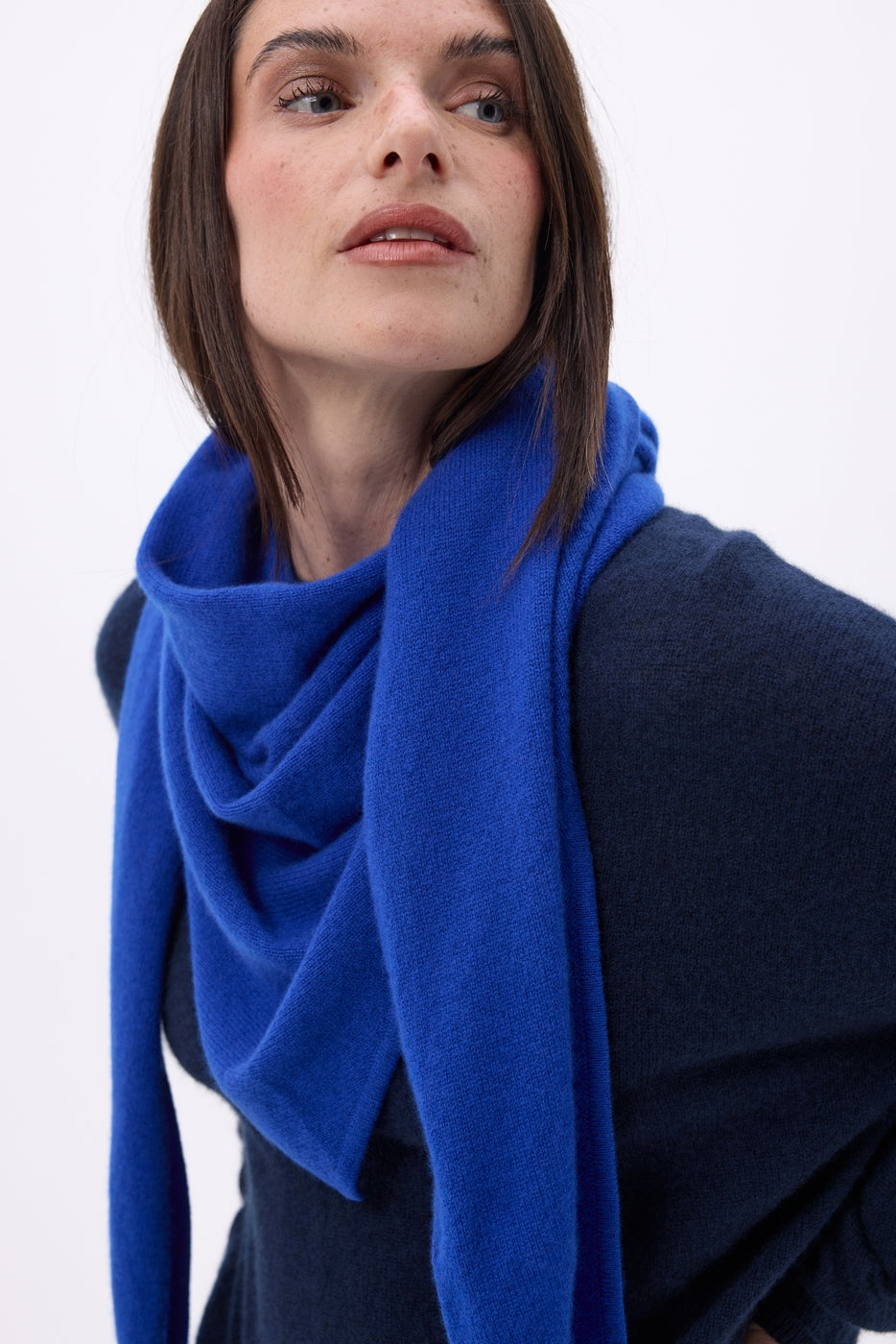 Echarpe Bandana Oversize Triangle Unie Amel - Bleu Roi - Femme