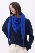 Echarpe Bandana Oversize Triangle Unie Amel - Bleu Roi - Femme
