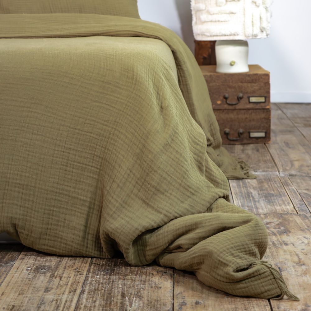 Housse De Couette En Gaze De Coton Amore - Bronze