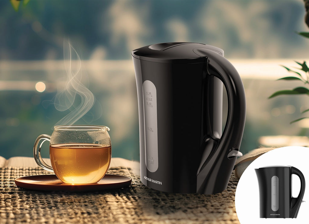 Bouilloire - 2200W - 1,7L - Élément Chauffant Inox - Noir
