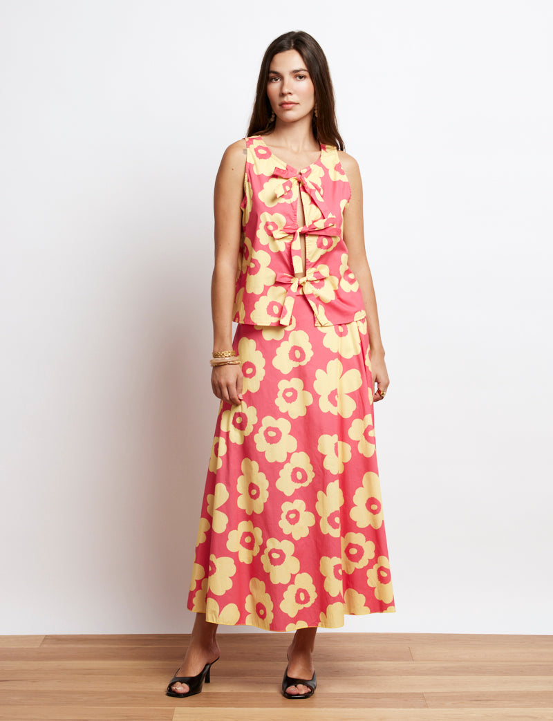 Rosa & Gulblommig Topp Yami