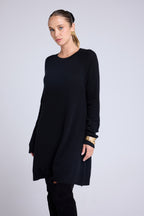 Anastasia Crew-Neck Dress - Black