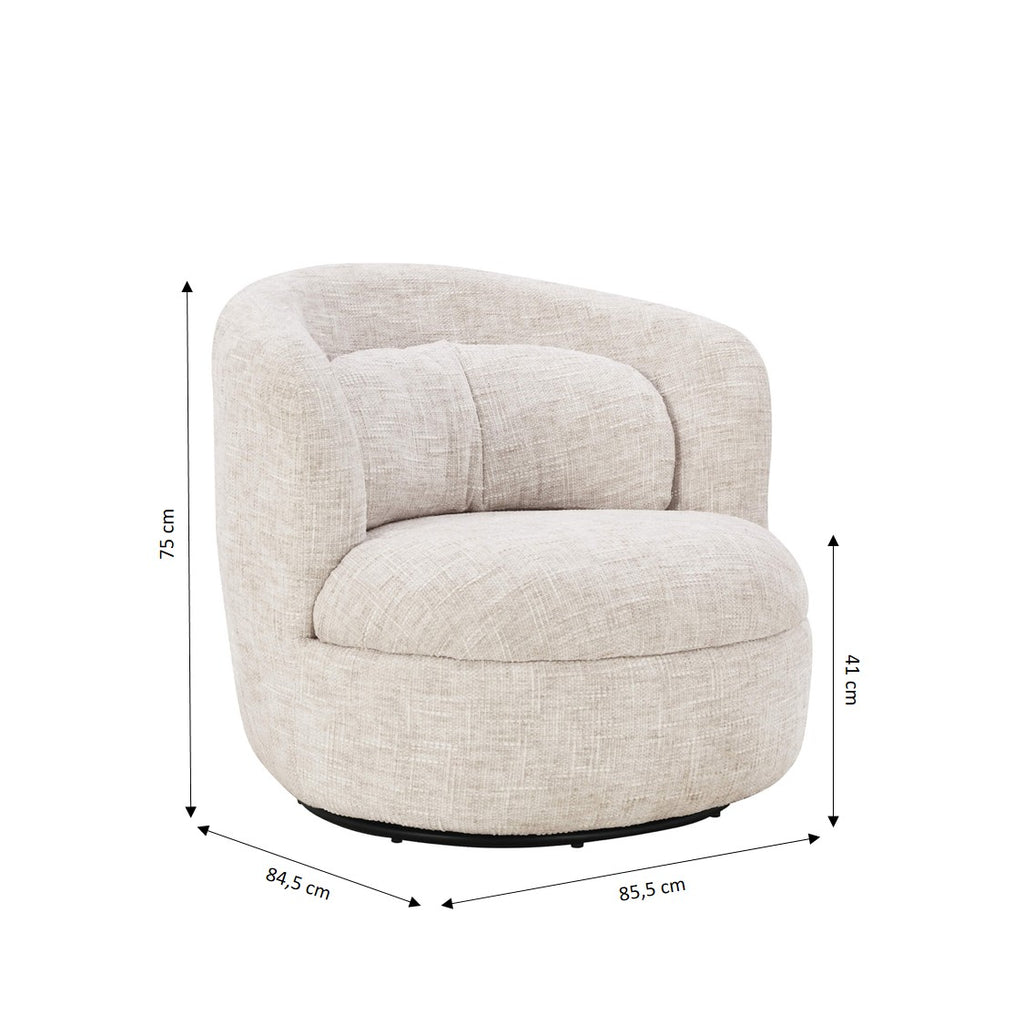 Ander - Swivel Armchair - Fabric - Beige