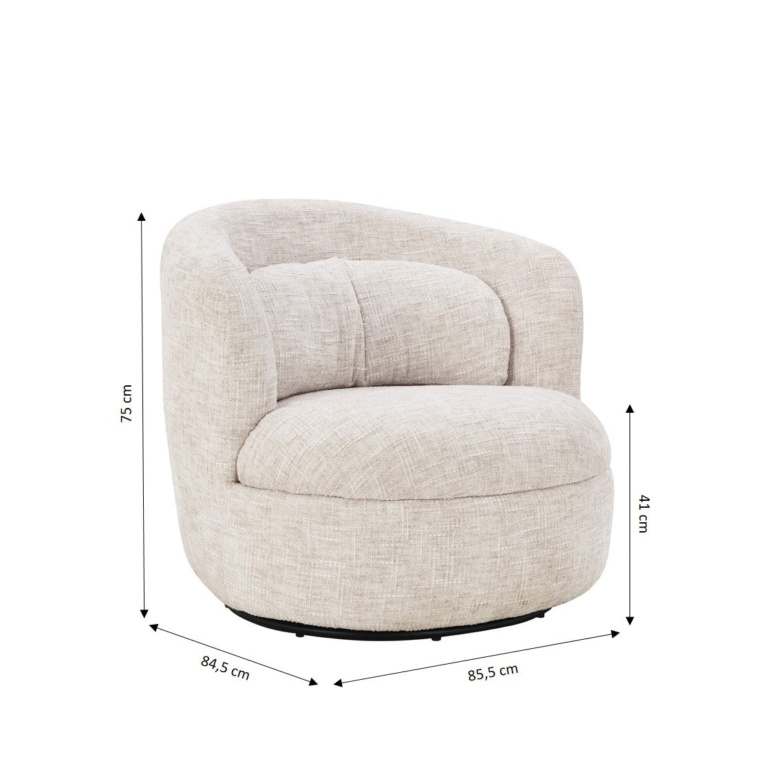 Ander - Swivel Armchair - Fabric - Beige