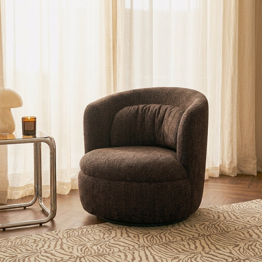 Ander - Sillón Giratorio - Tela - Marrón