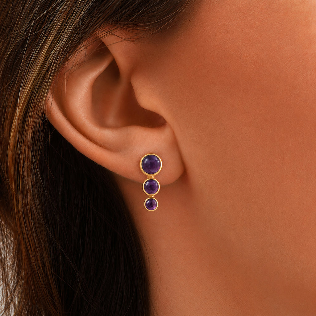 Boucles D'Oreilles Andrea Amethyste