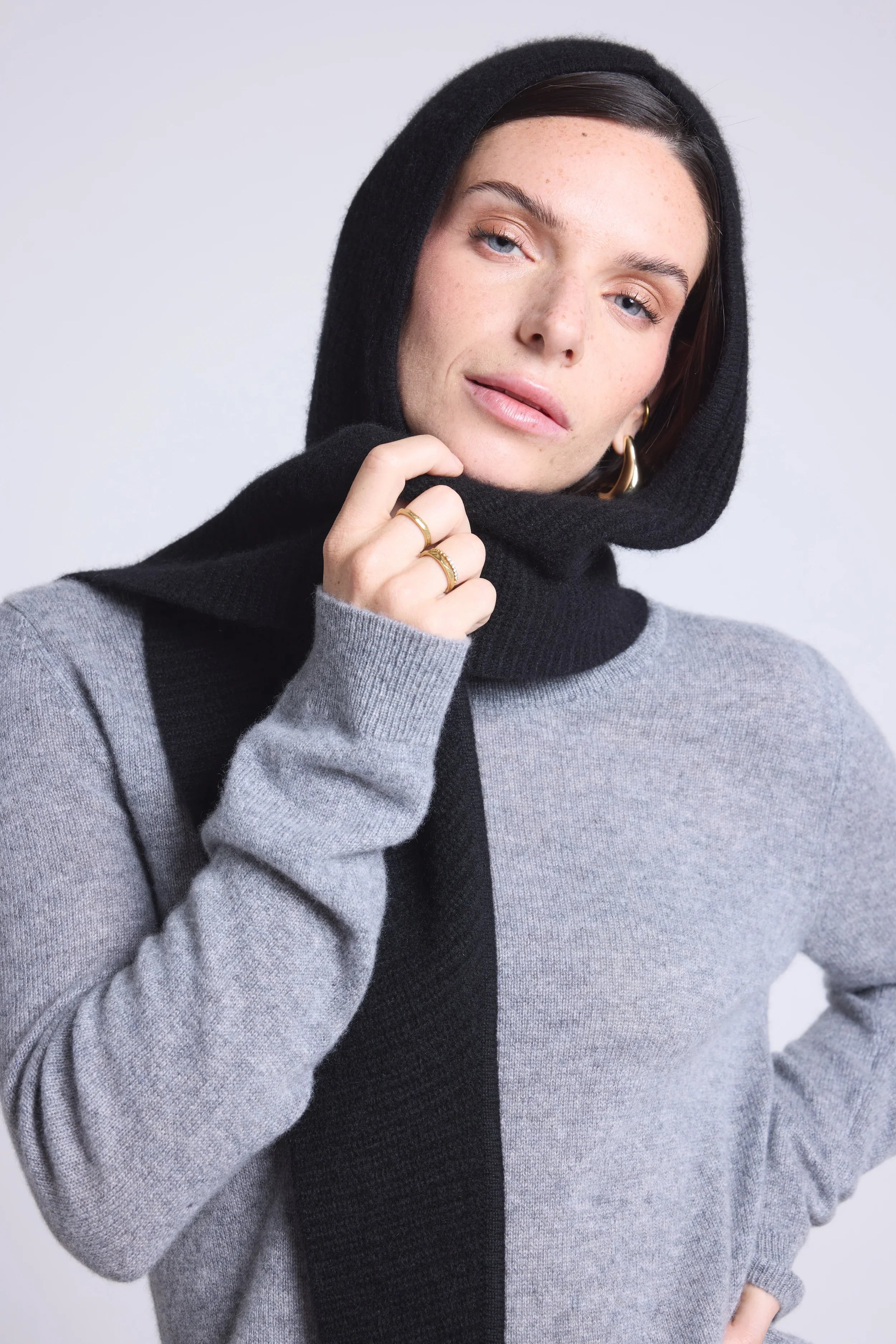 Cagoule Echarpe Unisexe Angela - Noir - Mixte