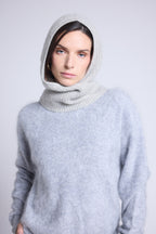 Cagoule Echarpe Unisexe Angela - Gris Clair - Mixte