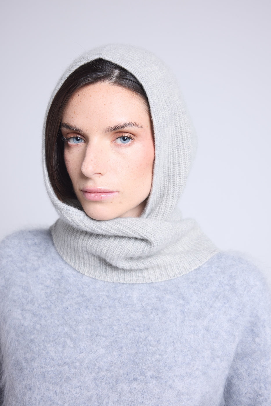 Cagoule Echarpe Unisexe Angela - Gris Clair - Mixte