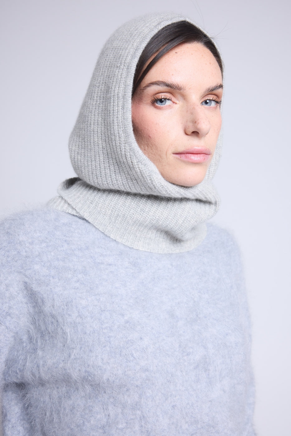 Cagoule Echarpe Unisexe Angela - Gris Clair - Mixte