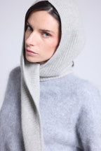 Cagoule Echarpe Unisexe Angela - Gris Clair - Mixte