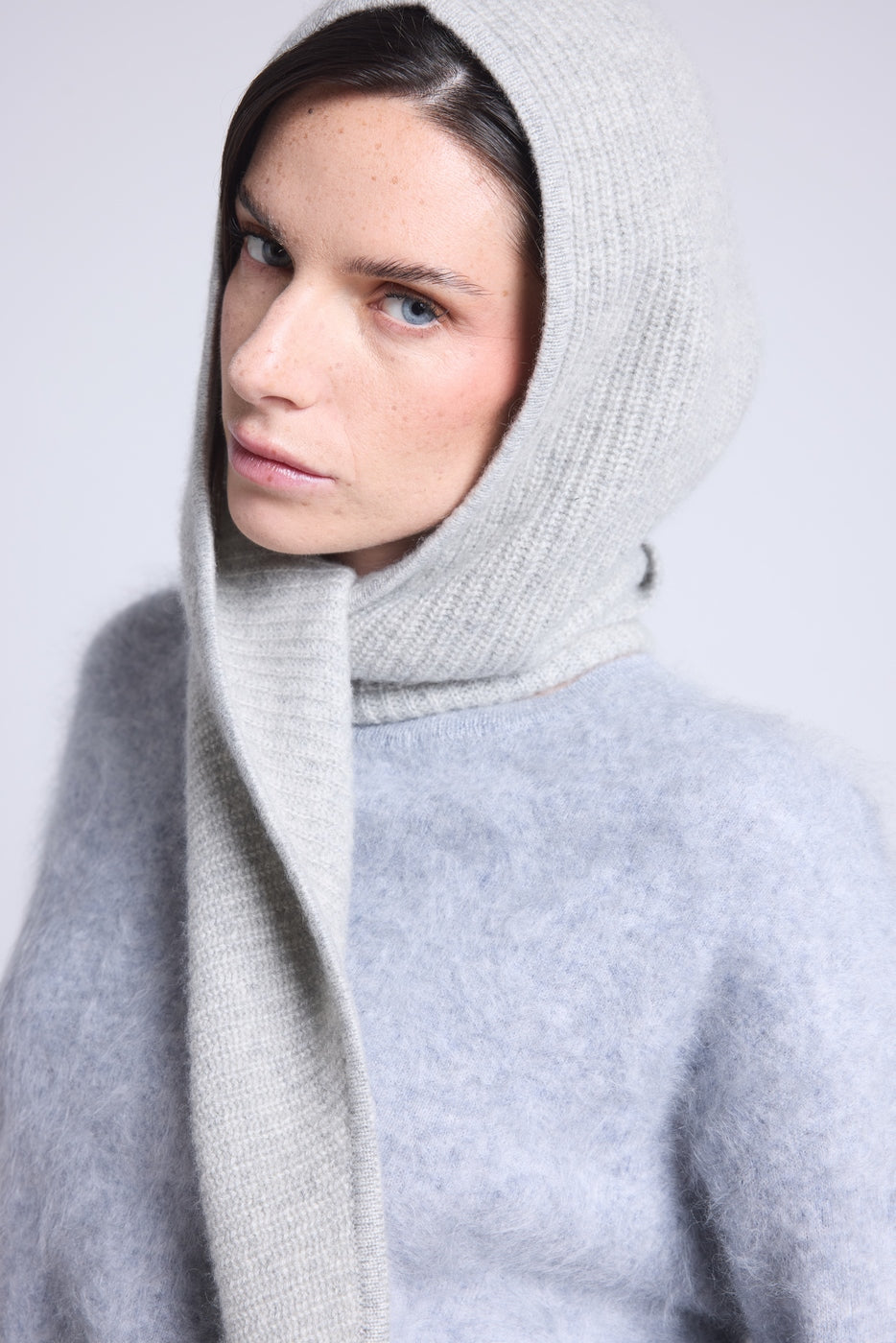 Cagoule Echarpe Unisexe Angela - Gris Clair - Mixte