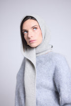 Cagoule Echarpe Unisexe Angela - Gris Clair - Mixte