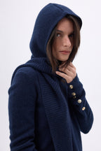 Cagoule Echarpe Angela - Bleu Marine - Mixte
