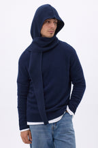 Passamontagna sciarpa Angela - Blu navy - Unisex - 100% cashmere