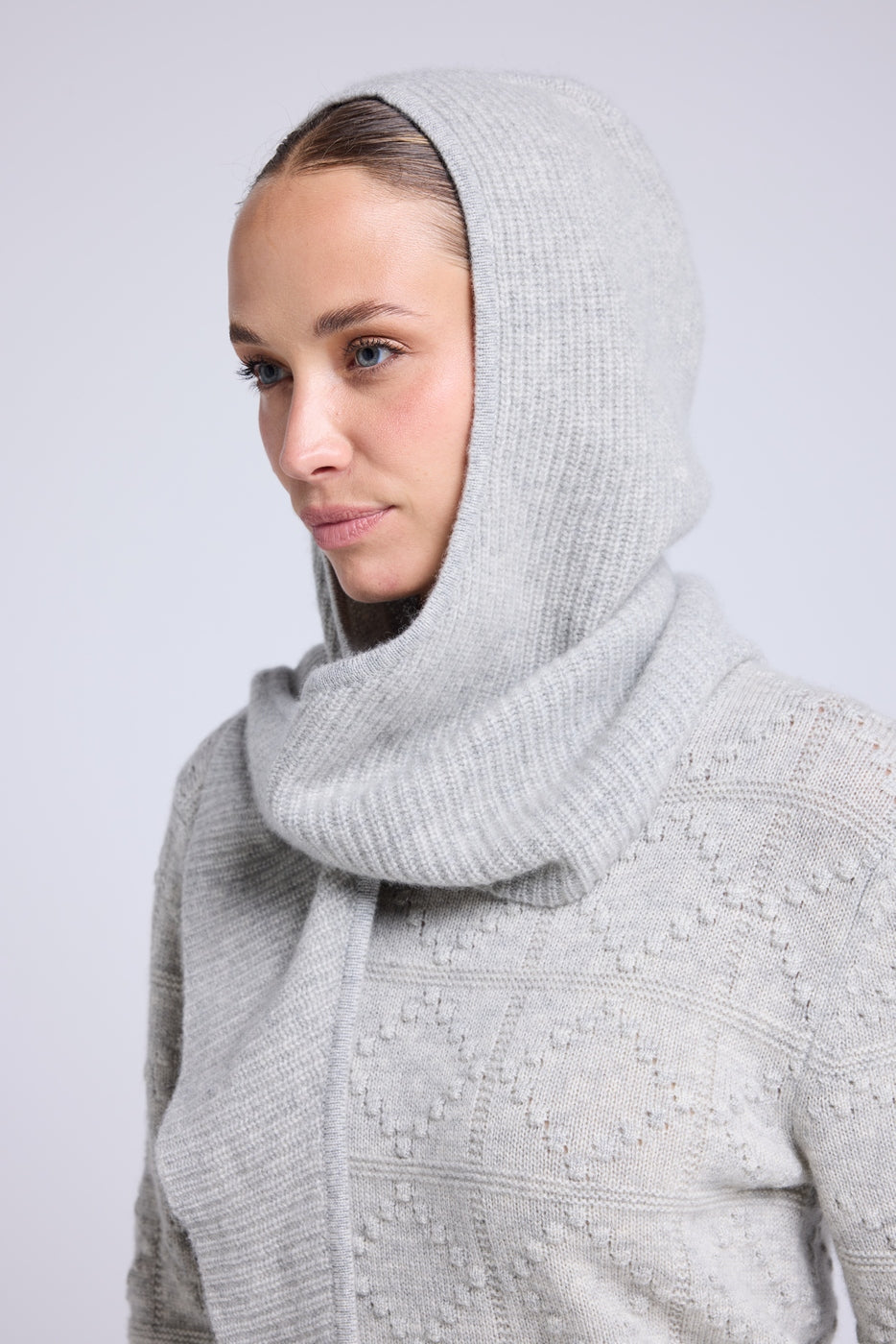 Unisex Angel Hood Scarf - Light Grey