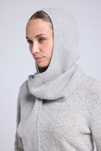 Unisex Angel Hood Scarf - Light Grey