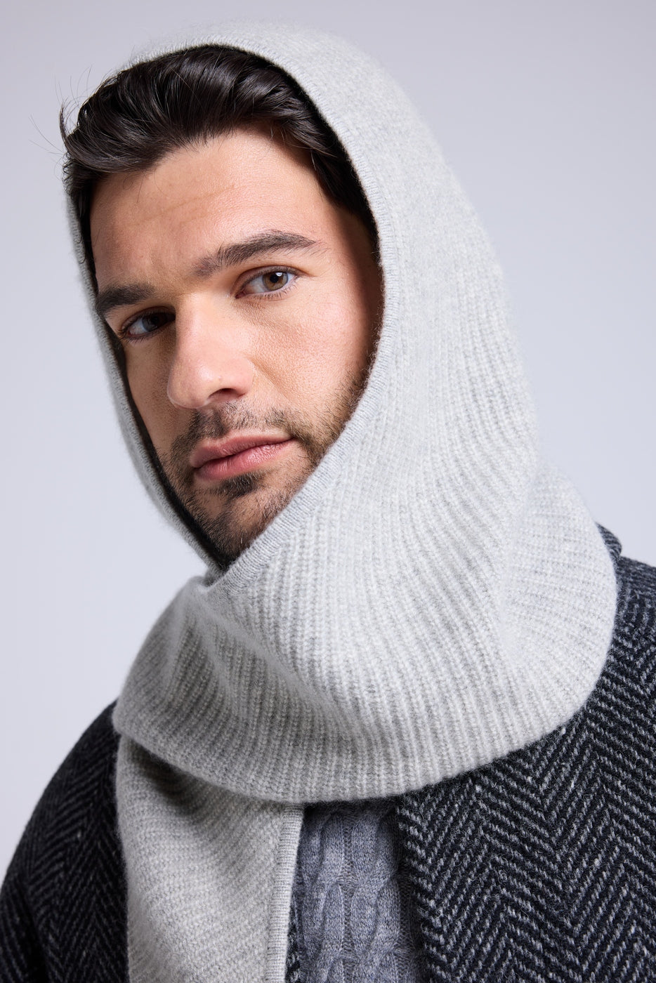 Unisex Angel Hood Scarf - Light Grey
