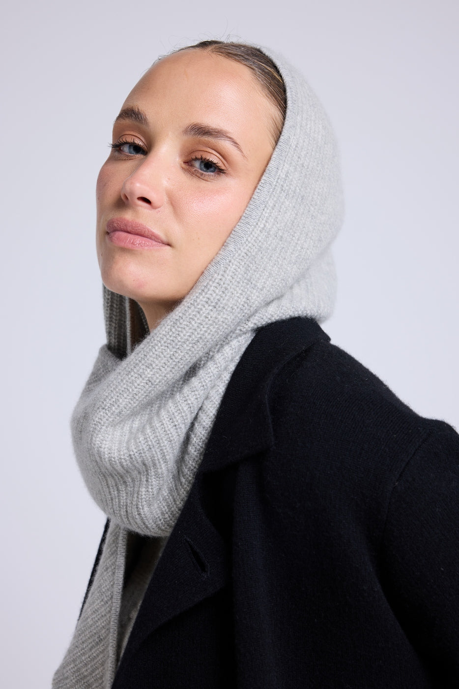 Unisex Angel Hood Scarf - Light Grey